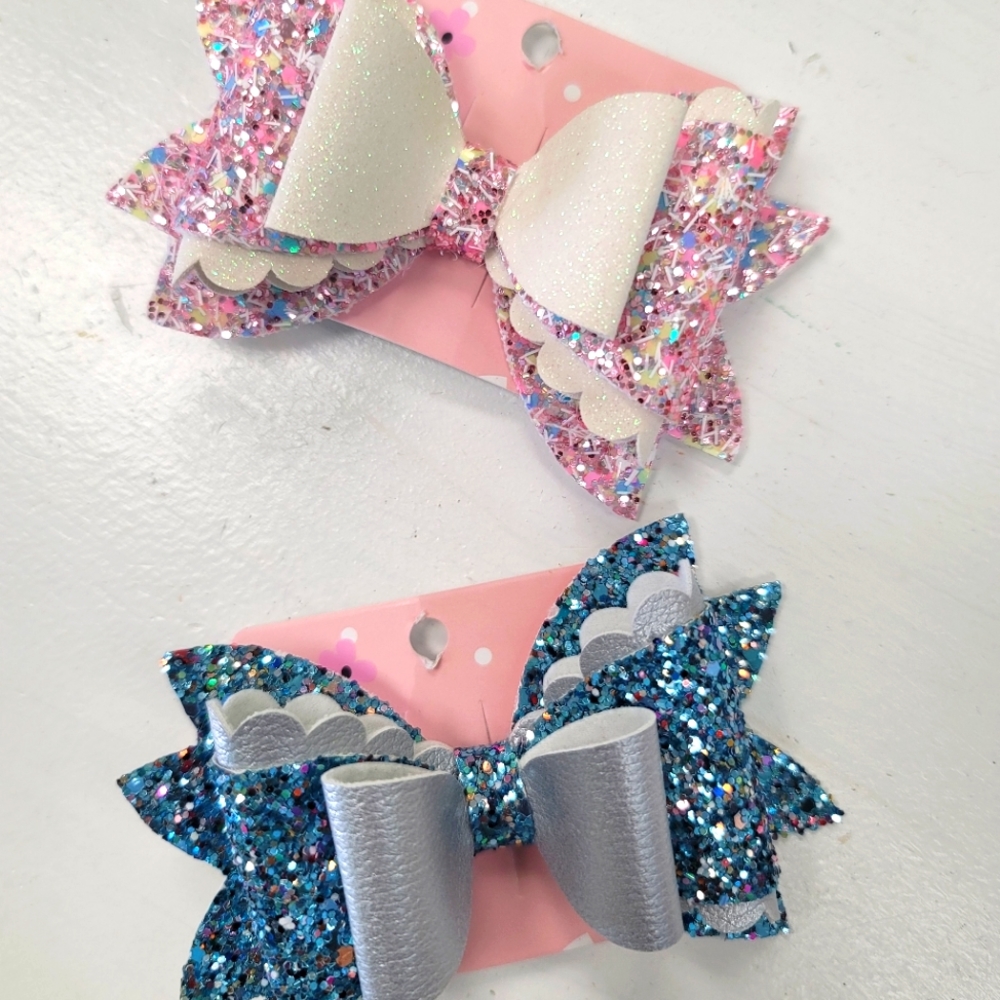 Bows Blue Pink Confetti Sparkle Party Girl Set